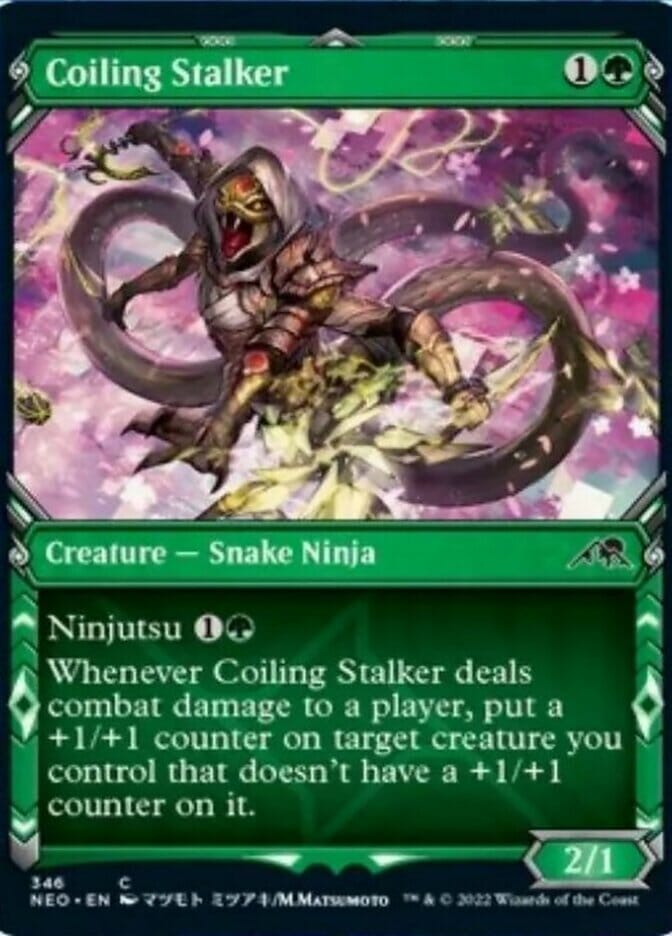 Coiling Stalker (Showcase Ninja) [Kamigawa: Neon Dynasty] MTG Single Magic: The Gathering  | Multizone: Comics And Games