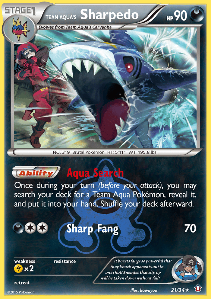 Team Aqua's Sharpedo (21/34) [XY: Double Crisis] Pokemon Single Pokémon  | Multizone: Comics And Games