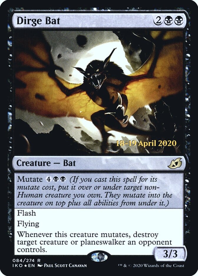 Dirge Bat [Ikoria: Lair of Behemoths Prerelease Promos] MTG Single Magic: The Gathering  | Multizone: Comics And Games