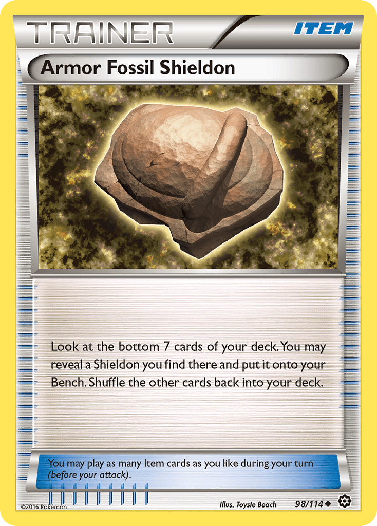 Armor Fossil Shieldon (98/114) [XY: Steam Siege] Pokemon Single Pokémon  | Multizone: Comics And Games