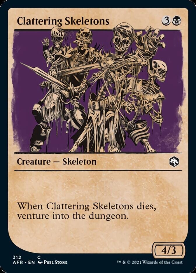 Clattering Skeletons (Showcase) [Dungeons & Dragons: Adventures in the Forgotten Realms] MTG Single Magic: The Gathering  | Multizone: Comics And Games