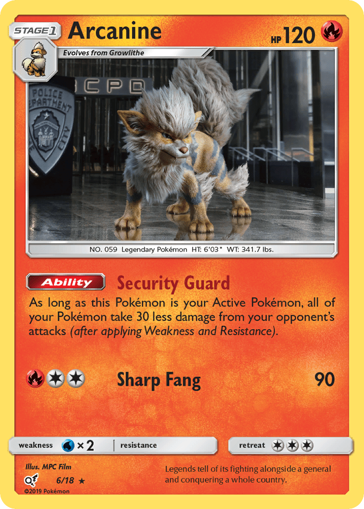 Arcanine (6/18) [Sun & Moon: Detective Pikachu] Pokemon Single Pokémon  | Multizone: Comics And Games