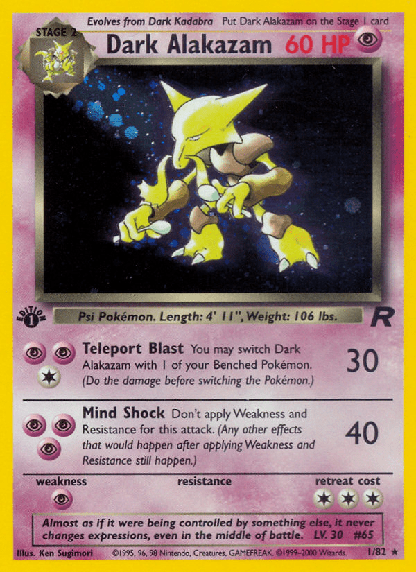 Dark Alakazam (1/82) [Team Rocket 1st Edition] Pokemon Single Pokémon  | Multizone: Comics And Games