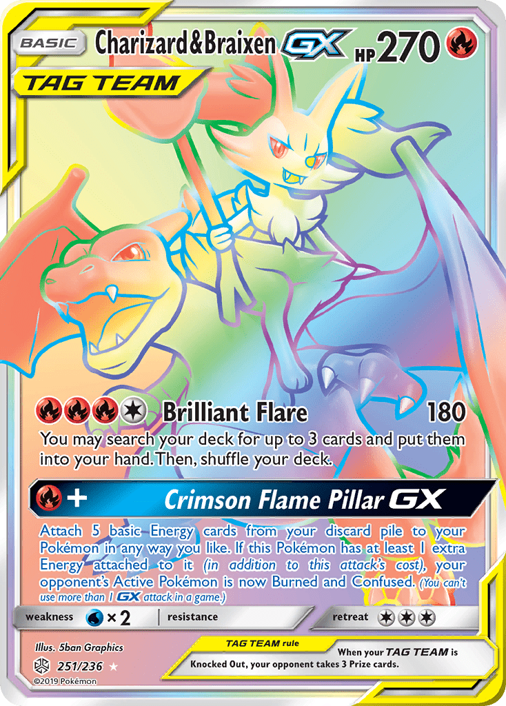 Charizard & Braixen GX (251/236) [Sun & Moon: Cosmic Eclipse] Pokemon Single Pokémon  | Multizone: Comics And Games