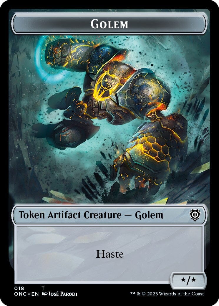 The Monarch // Golem Double-Sided Token [Phyrexia: All Will Be One Commander Tokens] MTG Single Magic: The Gathering  | Multizone: Comics And Games