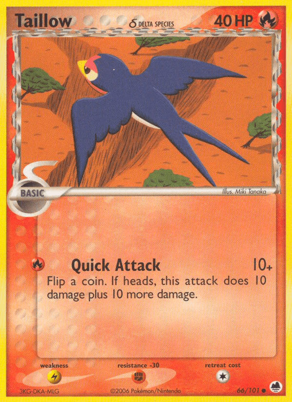 Taillow (66/101) (Delta Species) [EX: Dragon Frontiers] Pokemon Single Pokémon  | Multizone: Comics And Games