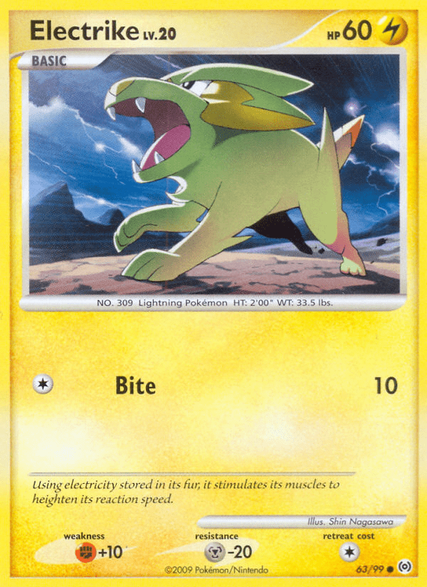 Electrike (63/99) [Platinum: Arceus] Pokemon Single Pokémon  | Multizone: Comics And Games