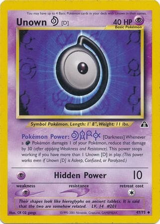 Unown [D] (47/75) [Neo Discovery Unlimited] Pokemon Single Pokémon  | Multizone: Comics And Games
