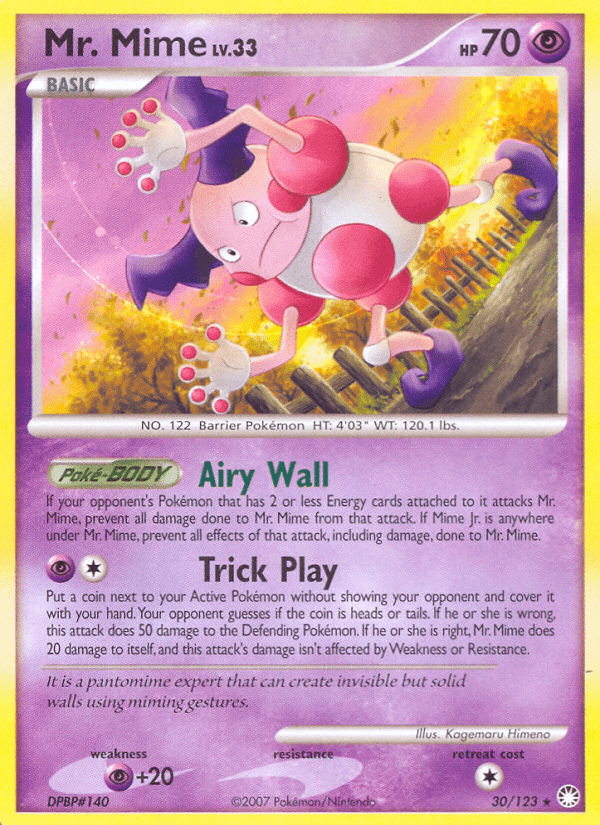 Mr. Mime (30/123) [Diamond & Pearl: Mysterious Treasures] Pokemon Single Pokémon  | Multizone: Comics And Games