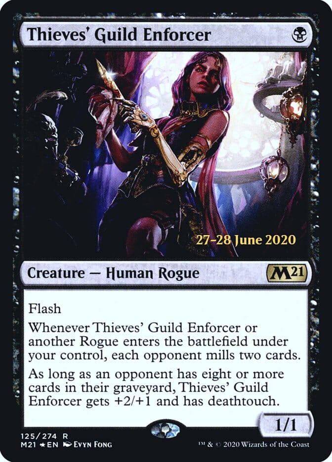 Thieves' Guild Enforcer [Core Set 2021 Prerelease Promos] MTG Single Magic: The Gathering  | Multizone: Comics And Games