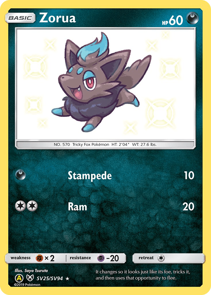 Zorua (SV25/SV94) [Sun & Moon: Hidden Fates - Shiny Vault] Pokemon Single Pokémon  | Multizone: Comics And Games