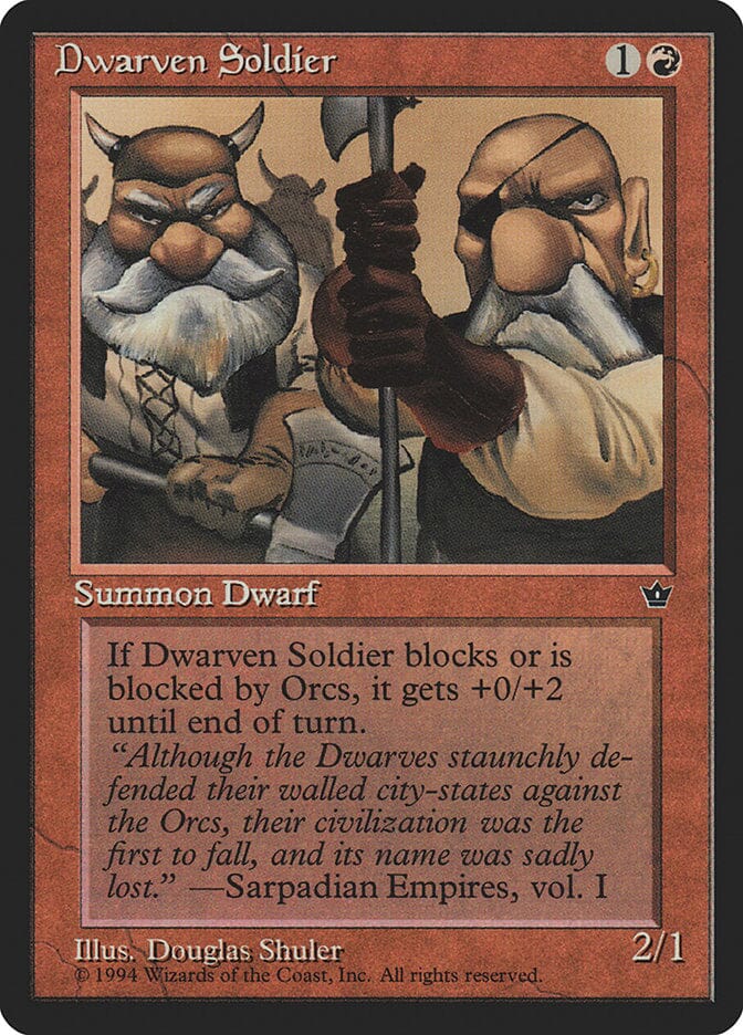 Dwarven Soldier (Douglas Shuler) [Fallen Empires] MTG Single Magic: The Gathering  | Multizone: Comics And Games