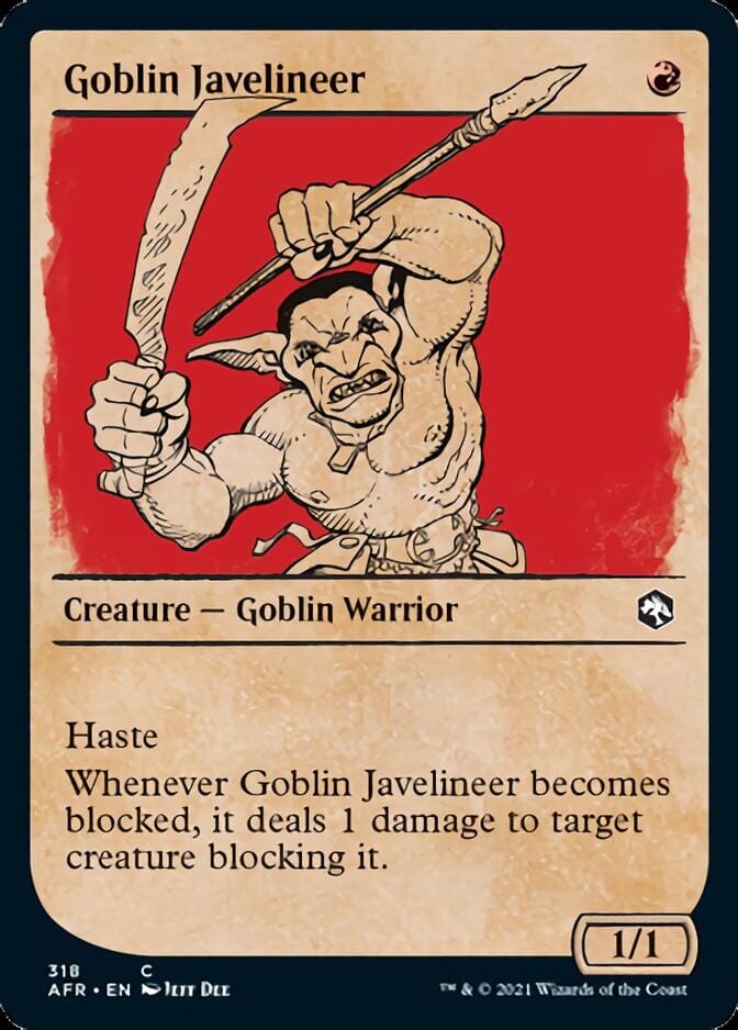 Goblin Javelineer (Showcase) [Dungeons & Dragons: Adventures in the Forgotten Realms] MTG Single Magic: The Gathering  | Multizone: Comics And Games
