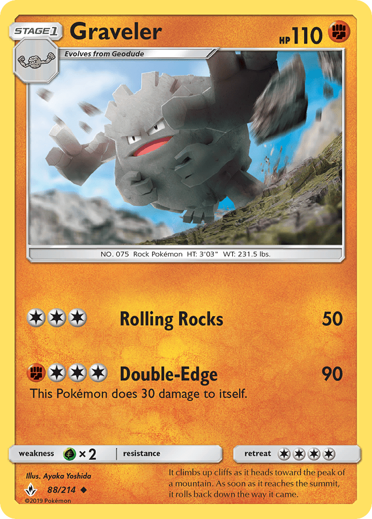 Graveler (88/214) [Sun & Moon: Unbroken Bonds] Pokemon Single Pokémon  | Multizone: Comics And Games