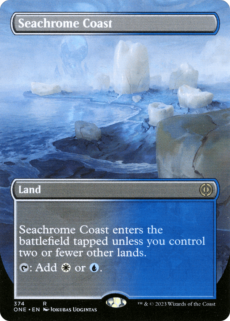 Seachrome Coast (Borderless Alternate Art) [Phyrexia: All Will Be One] MTG Single Magic: The Gathering  | Multizone: Comics And Games