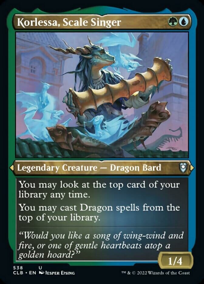 Korlessa, Scale Singer (Foil Etched) [Commander Legends: Battle for Baldur's Gate] MTG Single Magic: The Gathering  | Multizone: Comics And Games