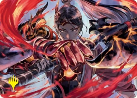 Risona, Asari Commander Art Card (Gold-Stamped Signature) [Kamigawa: Neon Dynasty Art Series] MTG Single Magic: The Gathering  | Multizone: Comics And Games
