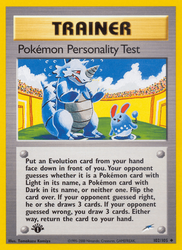 Pokemon Personality Test (102/105) [Neo Destiny 1st Edition] Pokemon Single Pokémon  | Multizone: Comics And Games