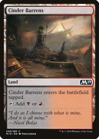 Cinder Barrens [Core Set 2019] MTG Single Magic: The Gathering  | Multizone: Comics And Games