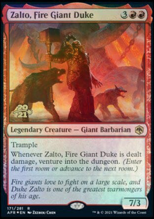 Zalto, Fire Giant Duke [Dungeons & Dragons: Adventures in the Forgotten Realms Prerelease Promos] MTG Single Magic: The Gathering  | Multizone: Comics And Games