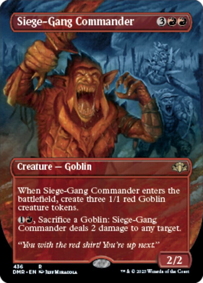 Siege-Gang Commander (Borderless Alternate Art) [Dominaria Remastered] MTG Single Magic: The Gathering  | Multizone: Comics And Games