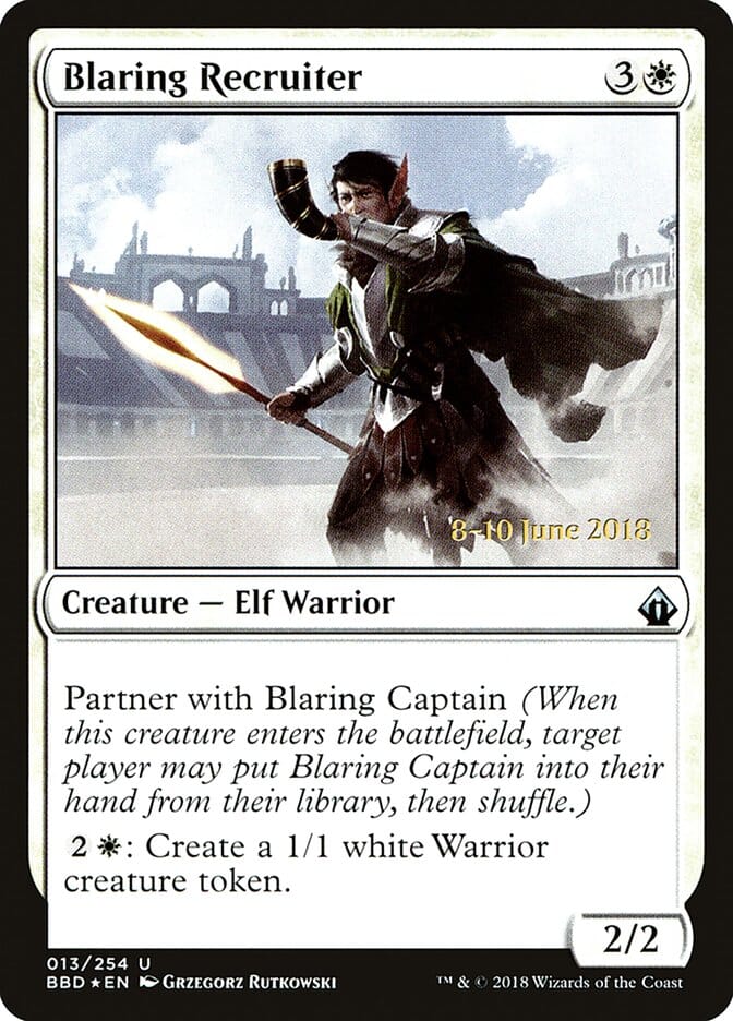 Blaring Recruiter (Prerelease) [Battlebond Promos] MTG Single Magic: The Gathering  | Multizone: Comics And Games
