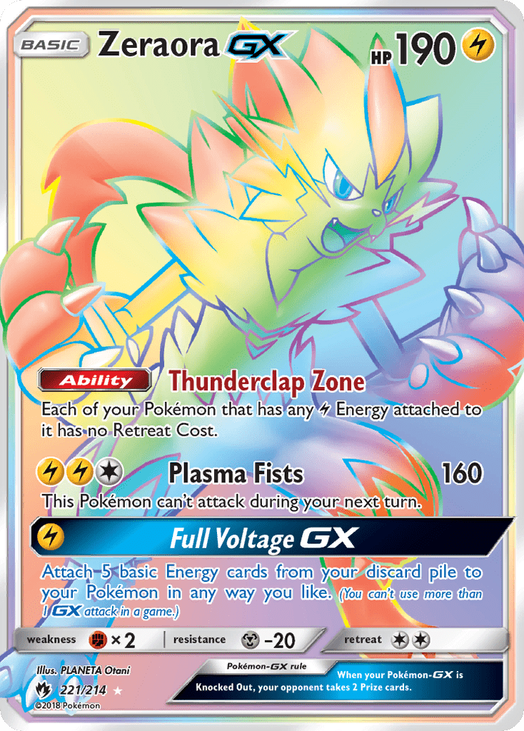 Zeraora GX (221/214) [Sun & Moon: Lost Thunder] Pokemon Single Pokémon  | Multizone: Comics And Games