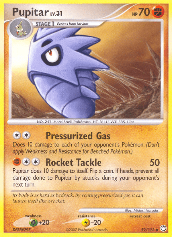 Pupitar (59/123) [Diamond & Pearl: Mysterious Treasures] Pokemon Single Pokémon  | Multizone: Comics And Games