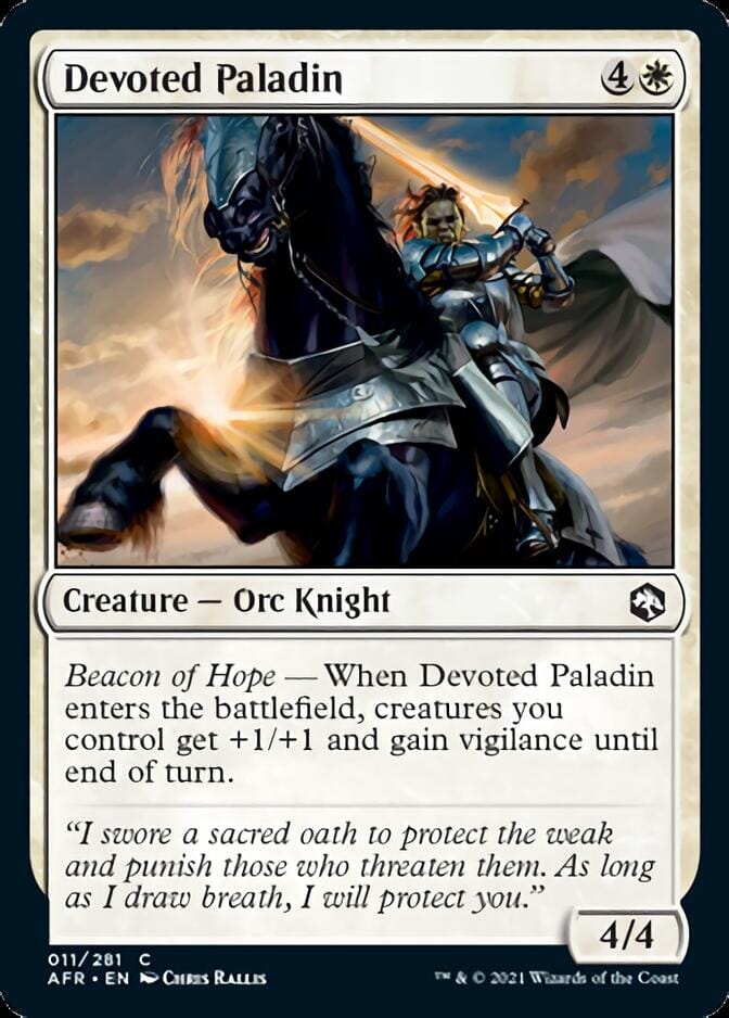 Devoted Paladin [Dungeons & Dragons: Adventures in the Forgotten Realms] MTG Single Magic: The Gathering  | Multizone: Comics And Games