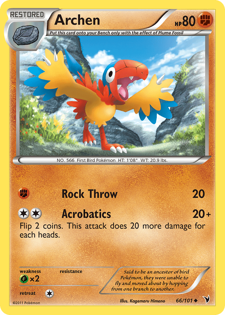 Archen (66/101) [Black & White: Noble Victories] Pokemon Single Pokémon  | Multizone: Comics And Games
