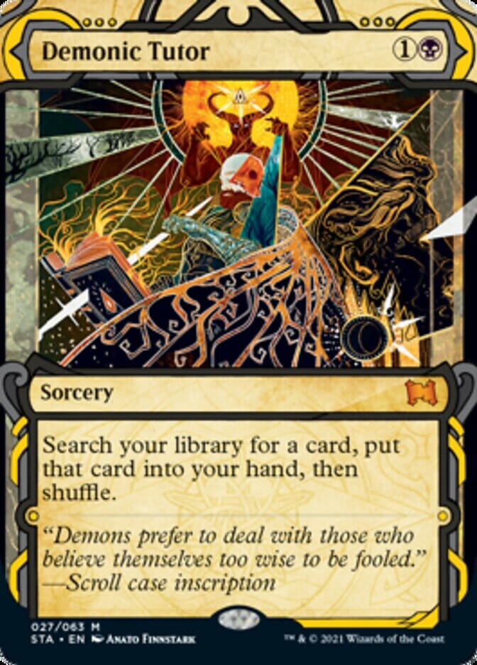 Demonic Tutor (Etched Foil) [Strixhaven Mystical Archive] MTG Single Magic: The Gathering  | Multizone: Comics And Games