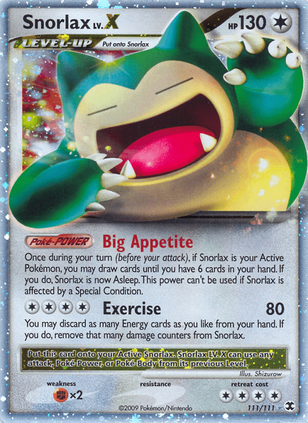 Snorlax LV.X (111/111) [Platinum: Rising Rivals] Pokemon Single Pokémon  | Multizone: Comics And Games