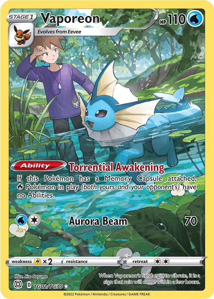 Vaporeon (TG02/TG30) [Sword & Shield: Brilliant Stars] Pokemon Single Pokémon  | Multizone: Comics And Games