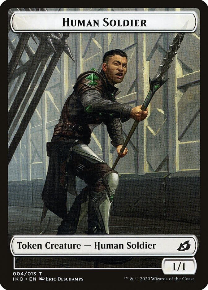 Human Soldier (004/013) [Ikoria: Lair of Behemoths Tokens] MTG Single Magic: The Gathering  | Multizone: Comics And Games