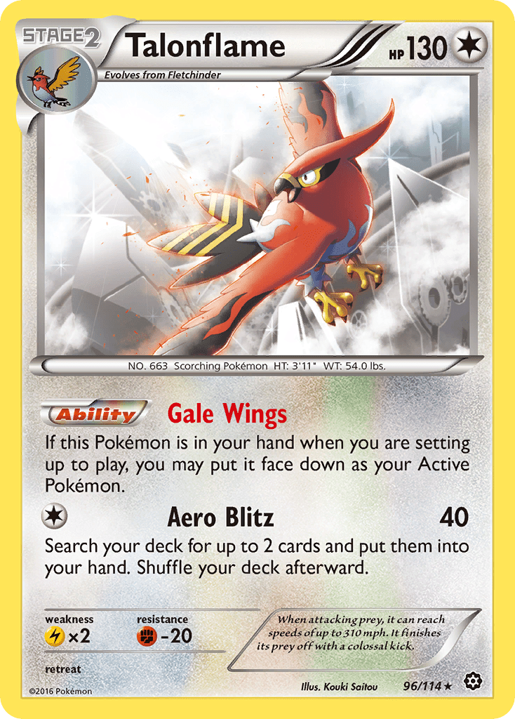 Talonflame (96/114) [XY: Steam Siege] Pokemon Single Pokémon  | Multizone: Comics And Games