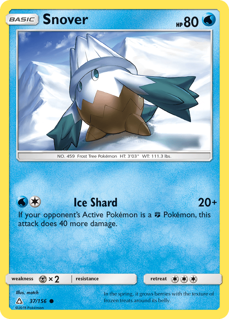 Snover (37/156) [Sun & Moon: Ultra Prism] Pokemon Single Pokémon  | Multizone: Comics And Games