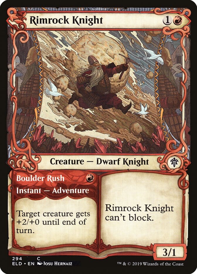 Rimrock Knight // Boulder Rush (Showcase) [Throne of Eldraine] MTG Single Magic: The Gathering  | Multizone: Comics And Games