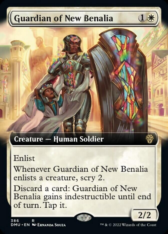 Guardian of New Benalia (Extended Art) [Dominaria United] MTG Single Magic: The Gathering  | Multizone: Comics And Games