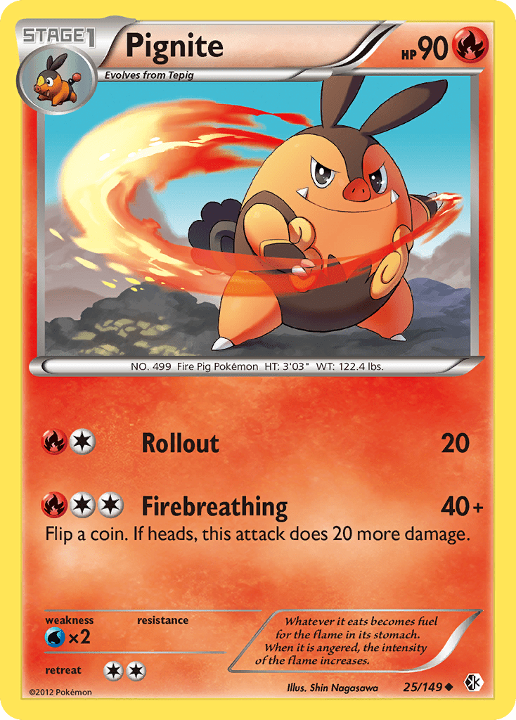 Pignite (25/149) [Black & White: Boundaries Crossed] Pokemon Single Pokémon  | Multizone: Comics And Games