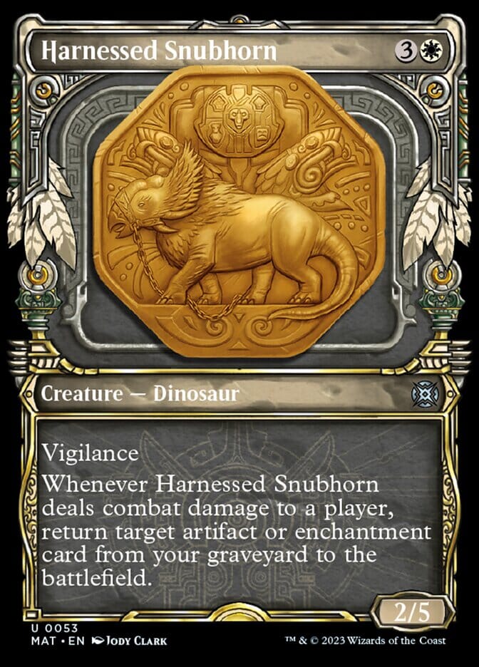 Harnessed Snubhorn (Showcase) [March of the Machine: The Aftermath] MTG Single Magic: The Gathering  | Multizone: Comics And Games