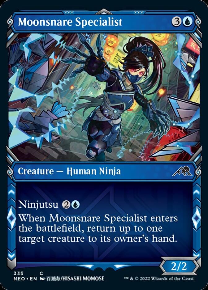 Moonsnare Specialist (Showcase Ninja) [Kamigawa: Neon Dynasty] MTG Single Magic: The Gathering  | Multizone: Comics And Games