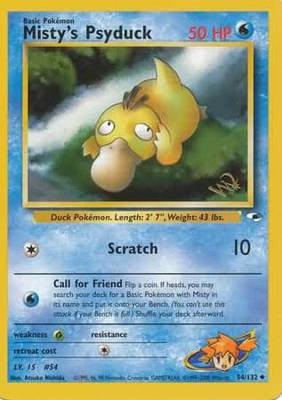 Misty's Psyduck (54/132) (W Stamped Promo) [Gym Heroes Unlimited] Pokemon Single Pokémon  | Multizone: Comics And Games
