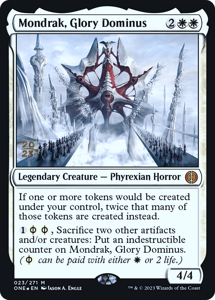 Mondrak, Glory Dominus [Phyrexia: All Will Be One Prerelease Promos] MTG Single Magic: The Gathering  | Multizone: Comics And Games