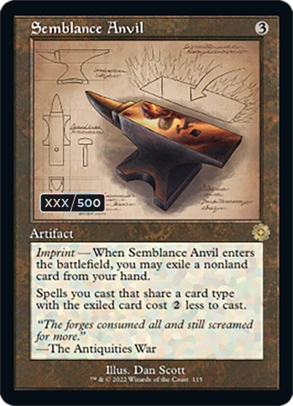 Semblance Anvil (Retro Schematic) (Serial Numbered) [The Brothers' War Retro Artifacts] MTG Single Magic: The Gathering  | Multizone: Comics And Games