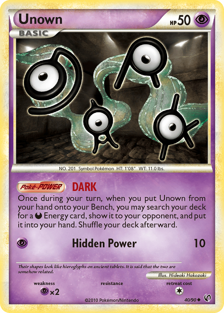 Unown (40/90) [HeartGold & SoulSilver: Undaunted] Pokemon Single Pokémon  | Multizone: Comics And Games