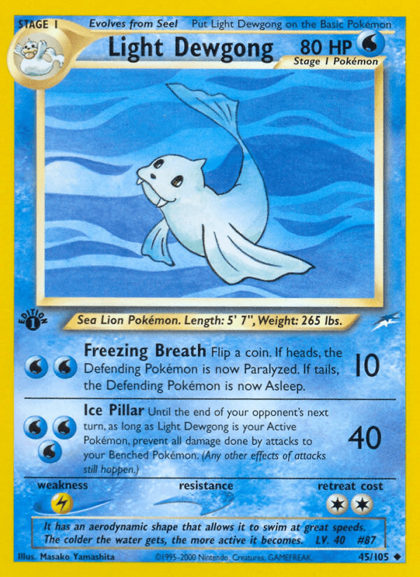 Light Dewgong (45/105) [Neo Destiny 1st Edition] Pokemon Single Pokémon  | Multizone: Comics And Games