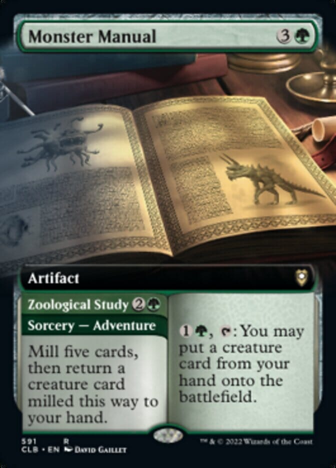 Monster Manual // Zoological Study (Extended Art) [Commander Legends: Battle for Baldur's Gate] MTG Single Magic: The Gathering  | Multizone: Comics And Games