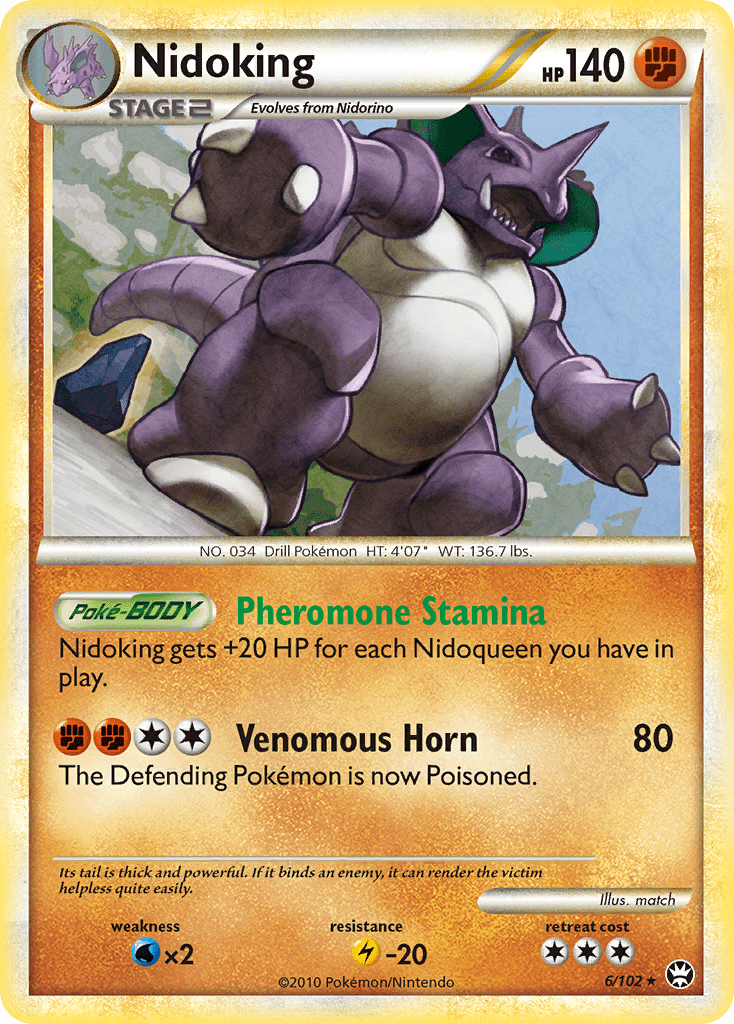 Nidoking (6/102) [HeartGold & SoulSilver: Triumphant] Pokemon Single Pokémon  | Multizone: Comics And Games