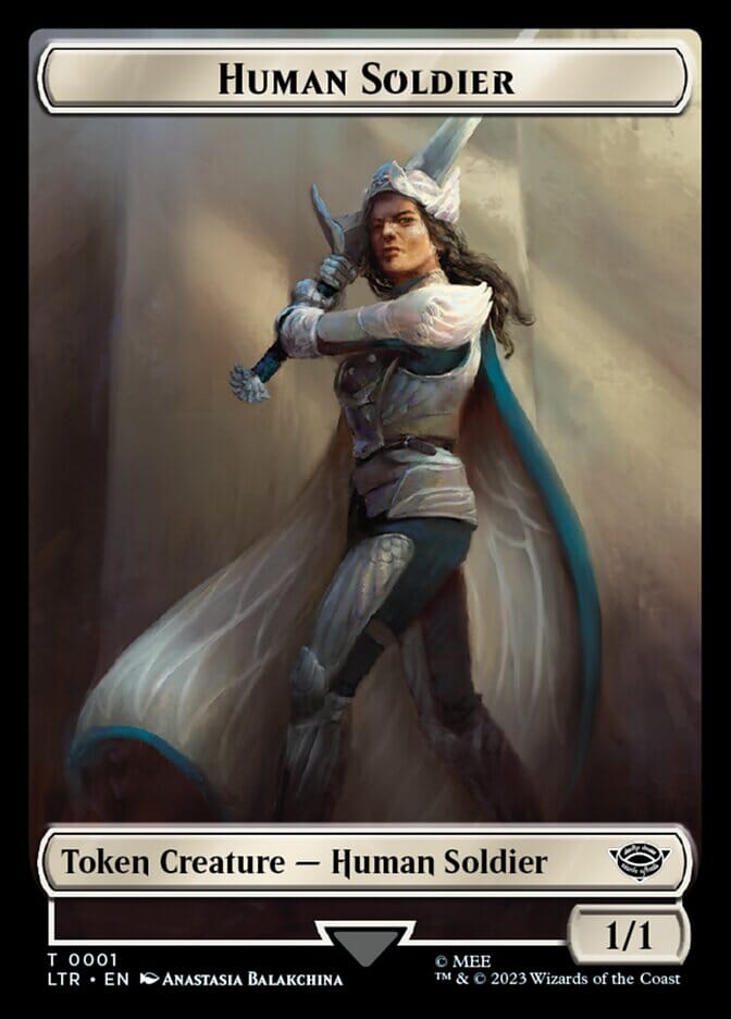 Human Soldier Token (01) [The Lord of the Rings: Tales of Middle-Earth Tokens] MTG Single Magic: The Gathering  | Multizone: Comics And Games