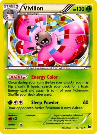 Vivillon (15/162) (Cosmos Holo) [XY: BREAKthrough] Pokemon Single Pokémon  | Multizone: Comics And Games